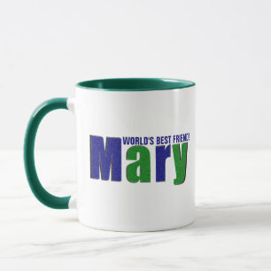Personalisierter Name "Mary", grün und blau Tasse