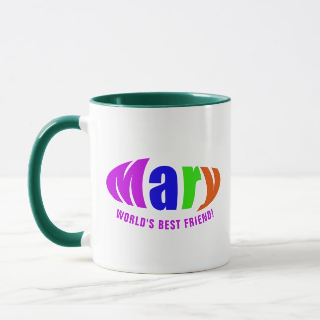 Personalisierter Name "Mary", Magenta Tasse (Links)