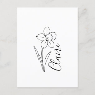 Personalisierter Name März daffodia Geburtsname Bl Einladungspostkarte