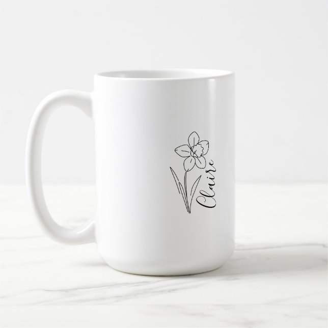 Personalisierter Name März daffodia Geburtsname Bl Kaffeetasse (Links)