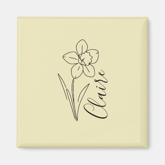 Personalisierter Name März daffodia Geburtsname Bl Magnet (Vorne)