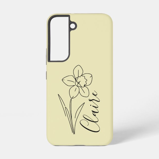 Personalisierter Name März daffodia Geburtsname Bl Samsung Galaxy Hülle (Rückseite)