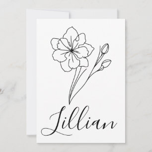 Personalisierter Name März jonquil Geburtsname Blu Einladung