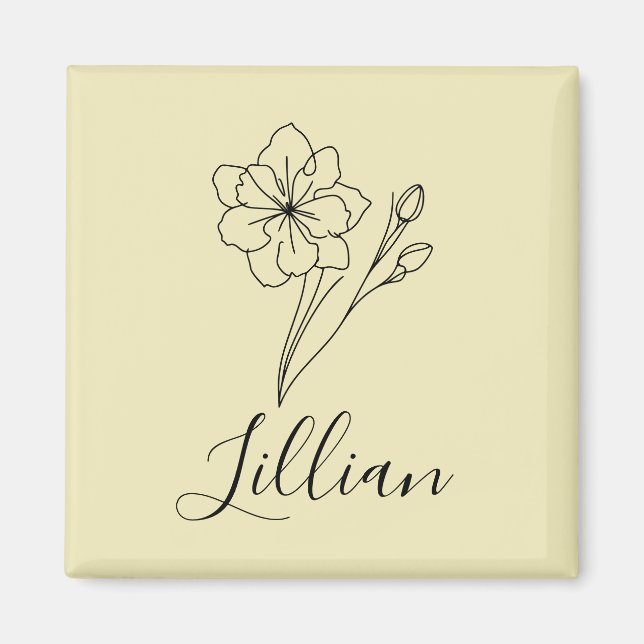 Personalisierter Name März jonquil Geburtsname Blu Magnet (Vorne)