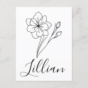 Personalisierter Name März jonquil Geburtsname Blu Postkarte