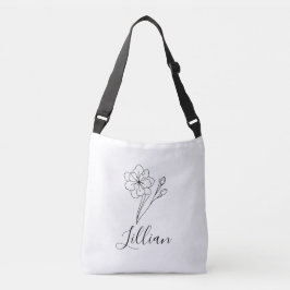 Personalisierter Name März jonquil Geburtsname Blu Tragetaschen Mit Langen Trägern