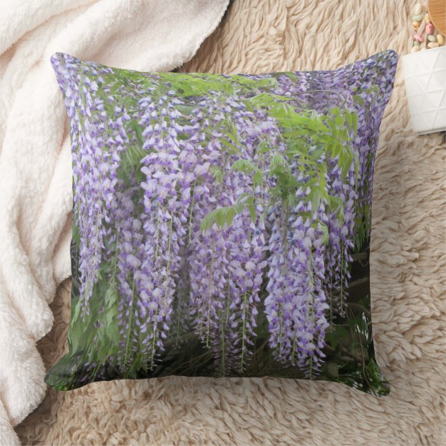 Personalisierter Name Mauve Lila Wisteria Blume Kissen (Decke)