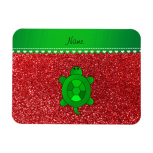 Personalisierter Name Meeresschildkröte Glitzer Magnet