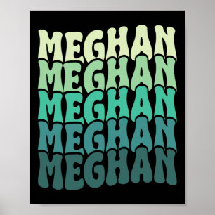 Personalisierter Name Meghan I Liebe Meghan Groovy Poster