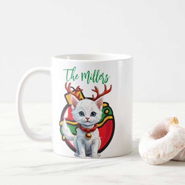 Personalisierter Name Mercury Cat Kaffee Tasse (Mit Donut)