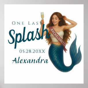 Personalisierter Name Mermaid Bachelorette Poster