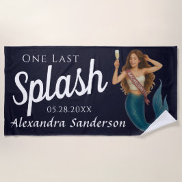 Personalisierter Name Mermaid Bachelorette Strandtuch
