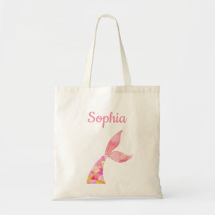 Personalisierter Name Mermaid Schwanz Girl Kinder Tragetasche
