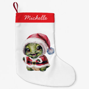 Personalisierter Name Merry Christmas Turtle in Sa Kleiner Weihnachtsstrumpf