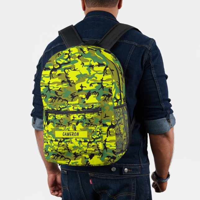 Personalisierter Name Military Yellow Green Camouf Bedruckter Rucksack (Insitu (Modell))