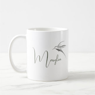 Personalisierter Name Minimal Bird Design Kaffeetasse