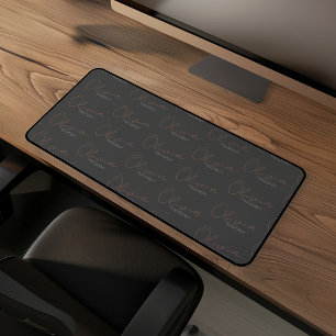 Personalisierter Name Minimalist Mocha Braun Schri Schreibtischunterlage