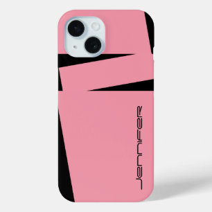 Personalisierter Name Minimalistisch, rosa und sch Case-Mate iPhone Hülle