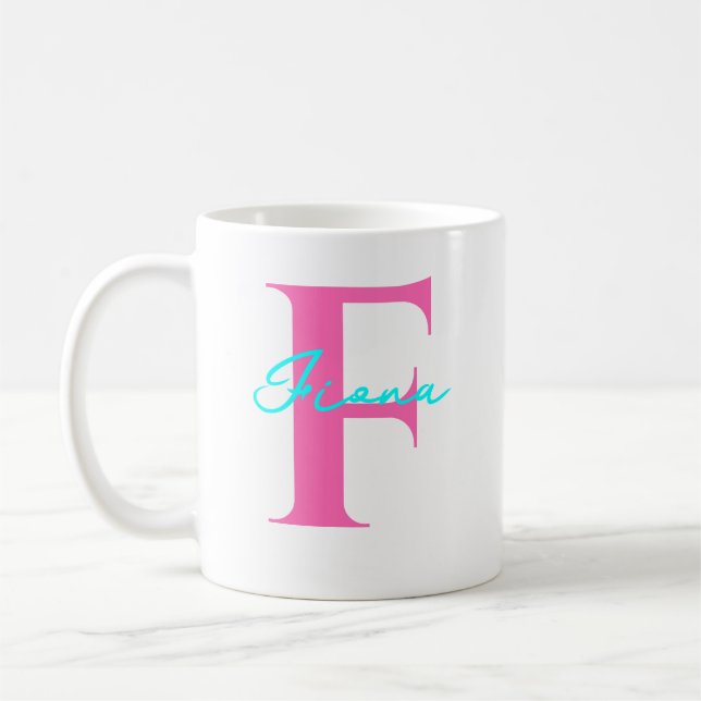 Personalisierter Name mit Anfangsgeschenk für ihn Kaffeetasse (Links)