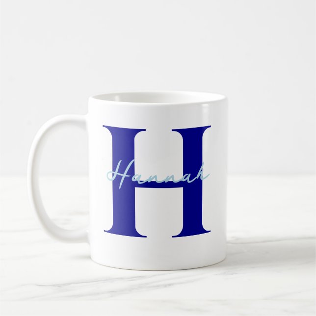 Personalisierter Name mit Anfangsgeschenk für ihn Kaffeetasse (Links)