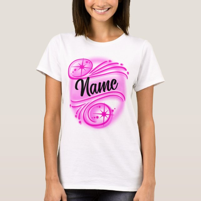 Personalisierter Name mit benutzerdefinierter Pins T-Shirt (Vorderseite)
