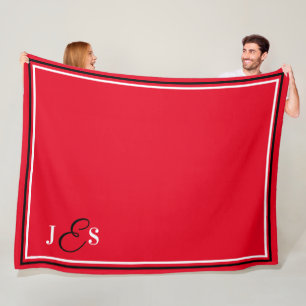 Personalisierter Name Mit Monogramm Red Stadium Bl Fleecedecke