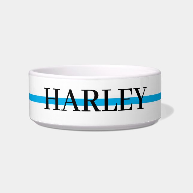 Personalisierter Name mit Navy Blue Paw Napf (Vorderseite)