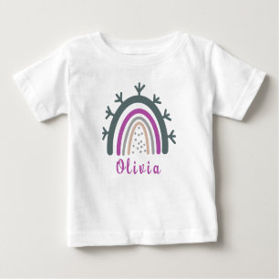 Personalisierter Name mit Niedlichem Boho Rainbow Baby T-shirt