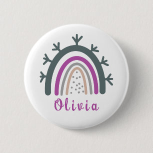 Personalisierter Name mit Niedlichem Boho Rainbow Button