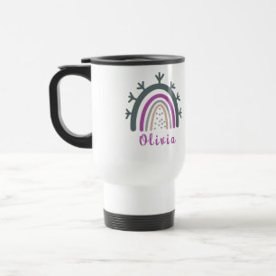Personalisierter Name mit Niedlichem Boho Rainbow Reisebecher
