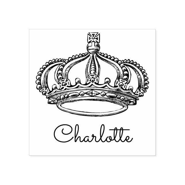 Personalisierter Name mit Vintager Kronkunst Gummistempel (Prägung)