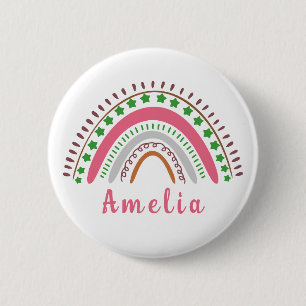 Personalisierter Name mit Whimsical Boho Rainbow Button