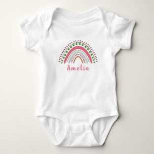 Personalisierter Name mit wunderlichem Boho-Regenb Baby Strampler