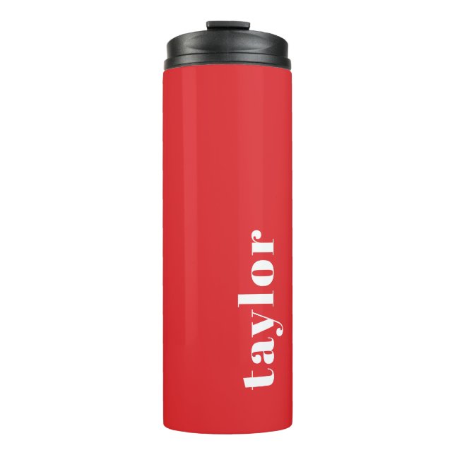 Personalisierter Name modern einfach und modern Thermosbecher (Vorderseite)