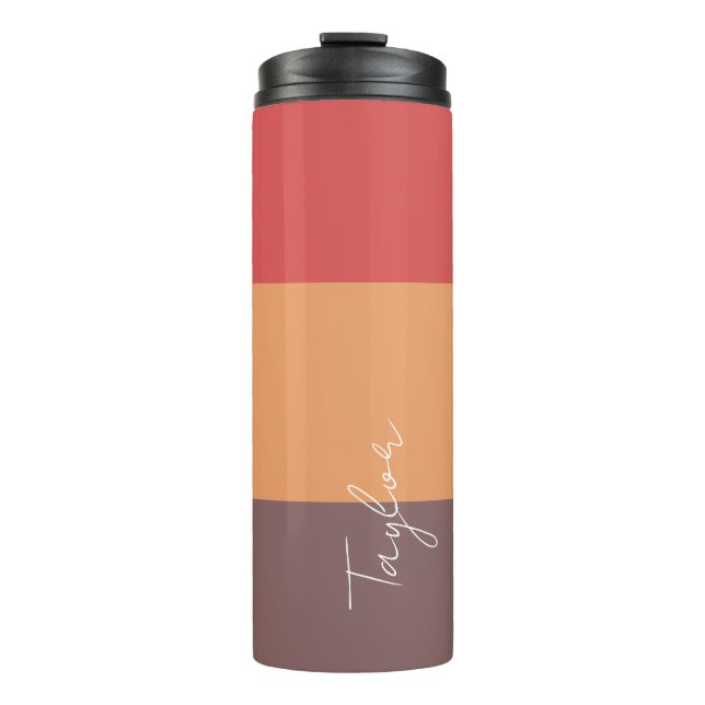 Personalisierter Name modern einfach und modern Thermosbecher (Vorderseite)