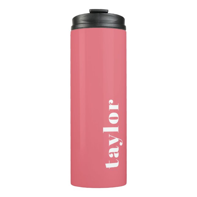 Personalisierter Name modern einfach und modern Thermosbecher (Vorderseite)