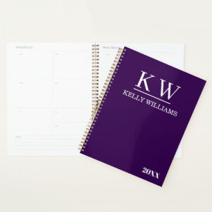 Personalisierter Name Modern Elegant Dunkle Violet Planer