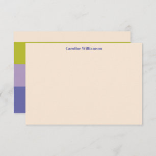 Personalisierter Name Modern Lila Green Bold Dankeskarte
