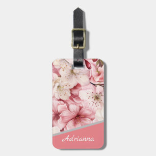 Personalisierter Name Modern Sakura Blossom Rosa Gepäckanhänger