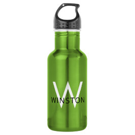 Personalisierter Name Modern Simple Monogram Sport Edelstahlflasche
