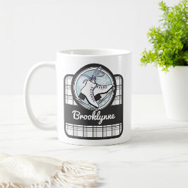 Personalisierter Name Modern Tartan Ice Skaten Tasse