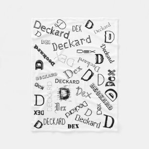 Personalisierter Name Modern Trendy Boys Girls Fleecedecke