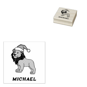 Personalisierter Name Moderne Löwentrage Weihnacht Gummistempel