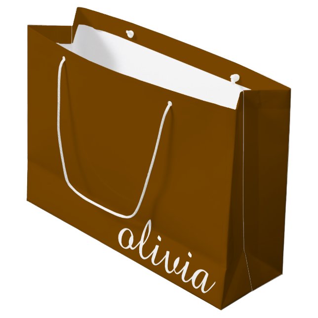 Personalisierter Name Moderner Minimaler Luxus Bra Große Geschenktüte (Vorderseite Schrägansicht)