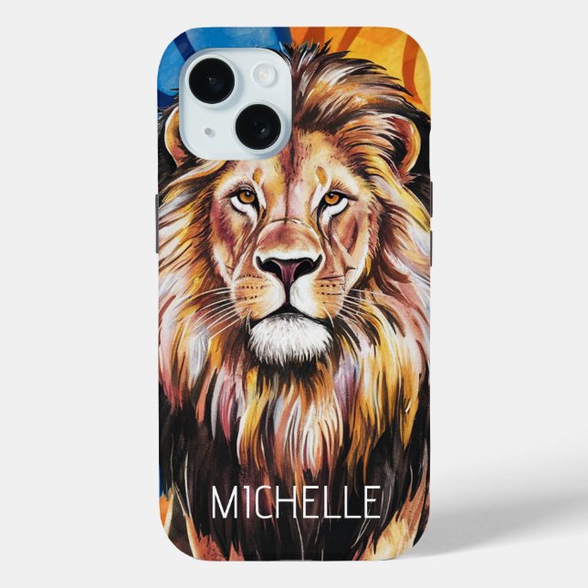 Personalisierter Name Modernes Aquarellon Case-Mate iPhone Hülle (Rückseite)