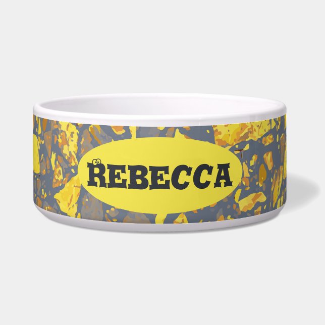 Personalisierter Name Modernes Gold Terrazzo Muste Napf (Vorderseite)
