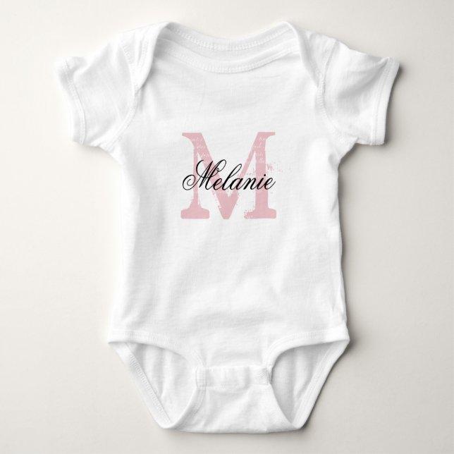 Personalisierter Name Monogram Baby Strampler Jump (Vorderseite)