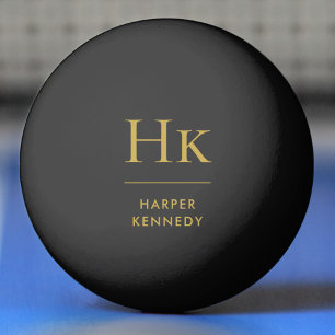 Personalisierter Name Monogram Black Tischtennisball