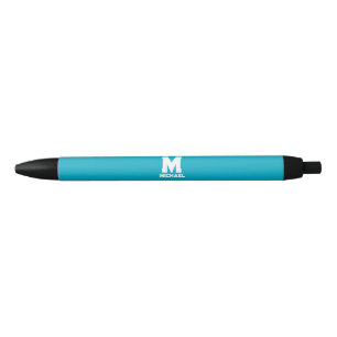 Personalisierter Name Monogram Blue Logo Kugelschreiber
