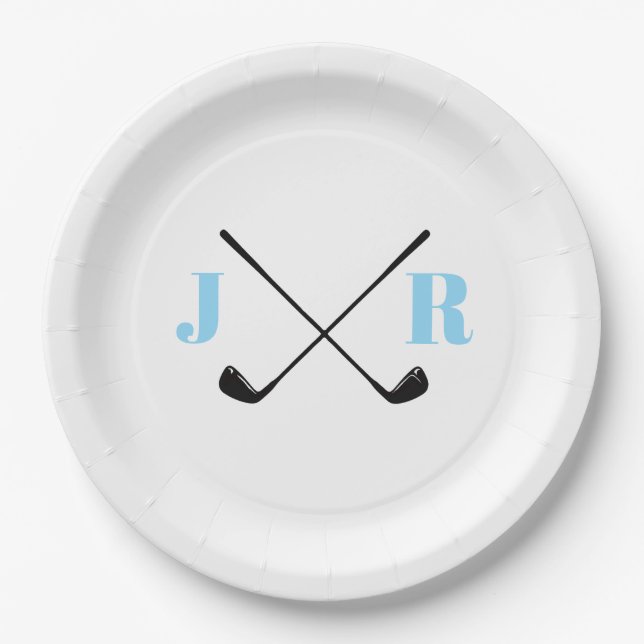 Personalisierter Name Monogram Golf Club Pappteller (Vorderseite)